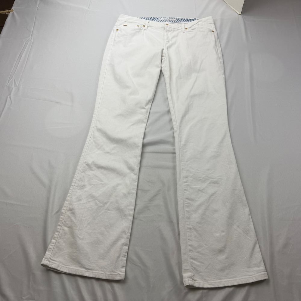 Joe's Jeans The Honey Jeans Women 31 White Curvy Flare Leg Low Rise Denim